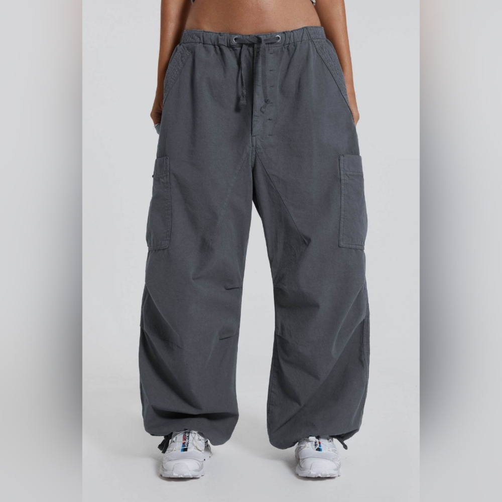 Jaded London Vintage Grey Parachute Cargo Pants 